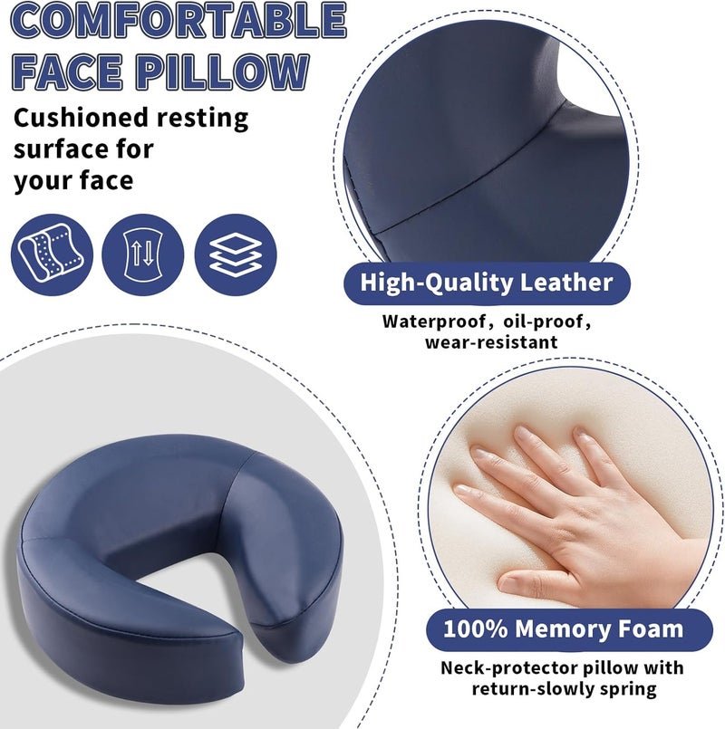 TOROKOM Adjustable Headrest Face Pillow Cradle, Massage Home Mattress Top Massage Kit Face Pillow Cradle & Face Cushion Support Bracket（Blue） - Image 3